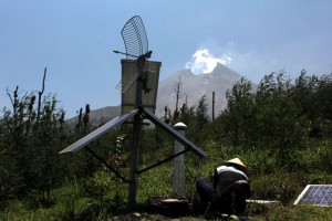 メラピ火山におけるGPS観測点